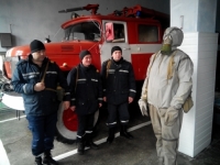 29 грудня рятувальниками чергового караулу  7-ї Державної пожежно-рятувальної частини м. Сквира було проведено норматив з радіохімічного бактеріологічного  захисту