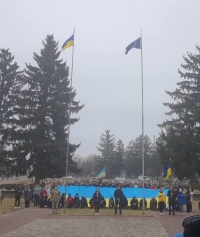 Сквирщина доєдналася до всеукраїнської акції День єднання України, був піднятий Державний Прапор України та прозвучав Державний Гімн України